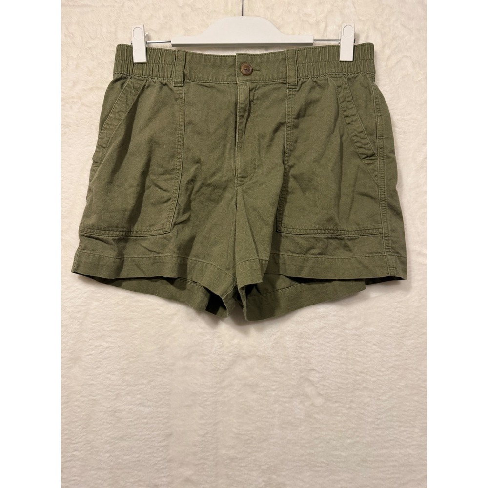 Gap Easy Utility Shorts Womens Medium Walden Green Elastic Waist Cotton Twill